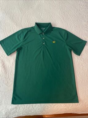 Masters Tech Men’s Green Short-Sleeve Polo with Embroidered Logo